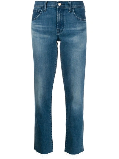 J Brand Ruby Cropped Cigarette Jeans In Blue