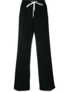 Miu Miu Logo Stripe Cropped Track Pants In Black