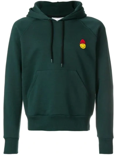 Ami Alexandre Mattiussi Hoodie With Patch Smiley In Green