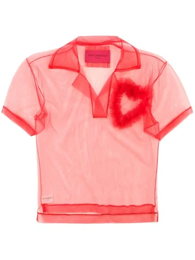 Viktor & Rolf Lovely Polo Top In Red