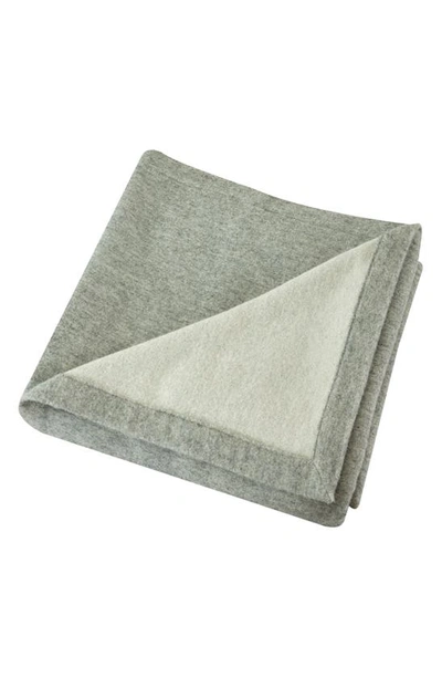 Melange Home Self Hem Merino Wool Blanket In Grey