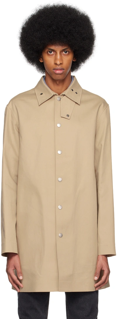 Apc Thibault Trench Coat In Beige Cotton