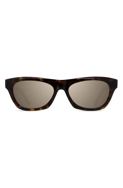 Givenchy 55mm Geometric Sunglasses In Dark Havana / Smoke Mirror