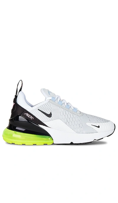 Nike Air Max 270 Sneaker In Pure Platinum/black/volt/white/cobalt Bliss/pink Spell 