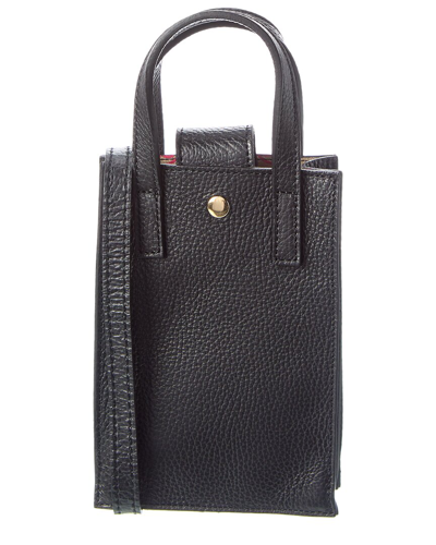 Persaman New York Marie Leather Book Bag In Black
