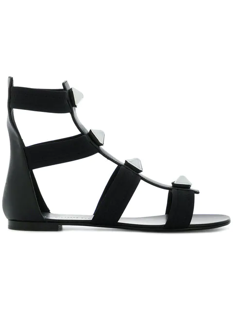 black ankle gladiator sandals