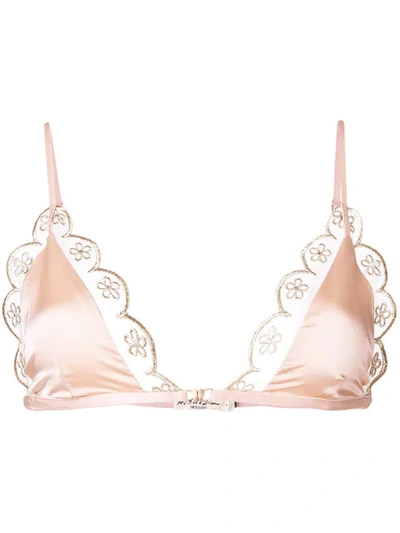 For Love & Lemons For Love And Lemons Scalloped Embroidered Bra - Pink