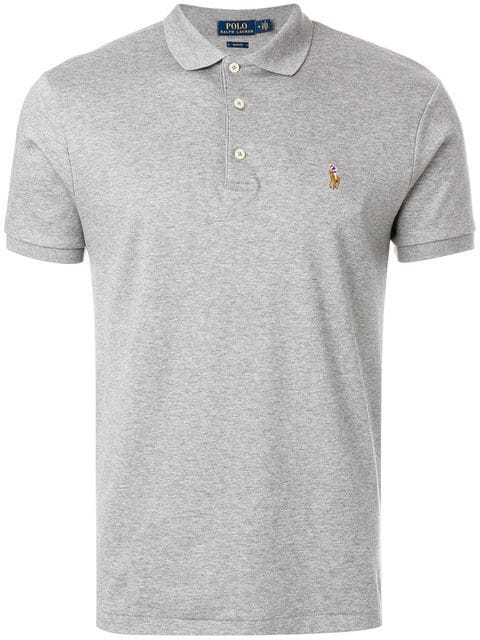 Polo Ralph Lauren Logo Polo Shirt In Grey Modesens