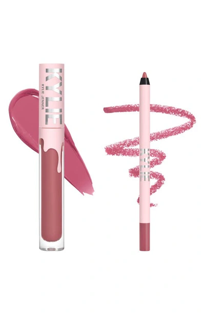 Kylie Skin Velvet Lip Kit In 100 Posie K