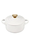 Le Creuset Mini Round Stoneware Cocotte In White
