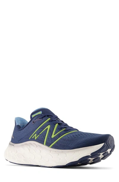 New Balance Fresh Foam X More V4 Trainer In Blue/yellow