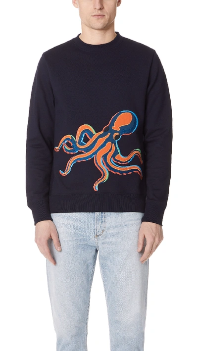 Ps By Paul Smith Octopus Sweatshirt In Navy | ModeSens