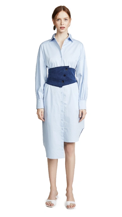 poplin corset shirt dress Black Plus Poplin Tie Corset Shirt Dress