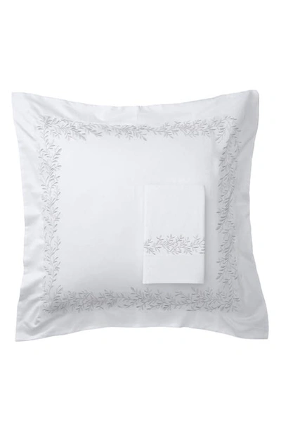 Melange Home 600 Thread Count Cotton Floral Pillow Shams In White