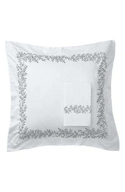 Melange 600 Thread Count Cotton Floral Pillow Shams In Grey