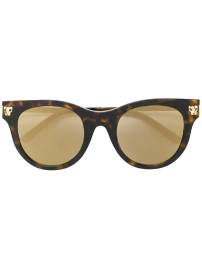Cartier Oversized Panther Sunglasses - Brown