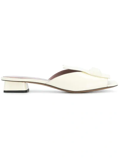 Rayne Square Front Mules In White