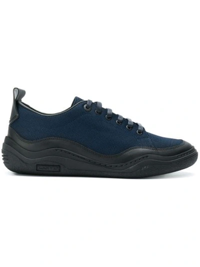 Lanvin Textured Runner Sneakers In Navy Blue