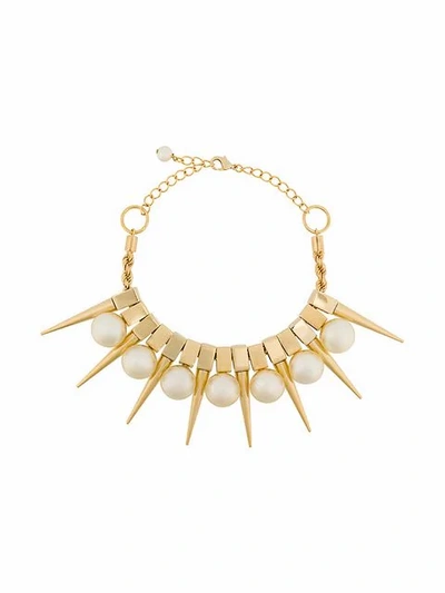 Balmain Danger Pearl Necklace In Metallic