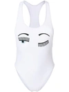 Chiara Ferragni Wink One Piece Swimsuit In White