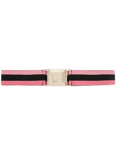 Gucci Square Buckle Waist Belt In Pink & Purple