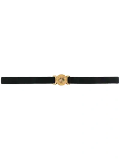 Gucci Gold Buckle Belt In Black