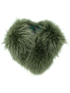 Mr & Mrs Italy Racoon Fur Collar In Green