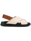 Marni Leather Slingback Sandals In White