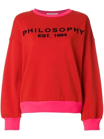 Philosophy Di Lorenzo Serafini Contrast Collar Logo Sweatshirt