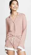 Cosabella Bella Long-sleeve Boxer 2-piece Pajama Set In Mandorla Moon Ivory