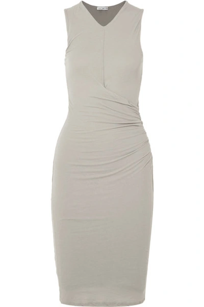 James Perse Draped Cotton-jersey Dress In White ModeSens