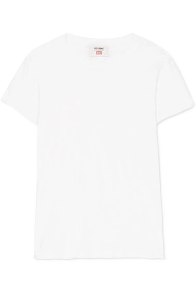Re/done Hanes Cotton-jersey T-shirt In White