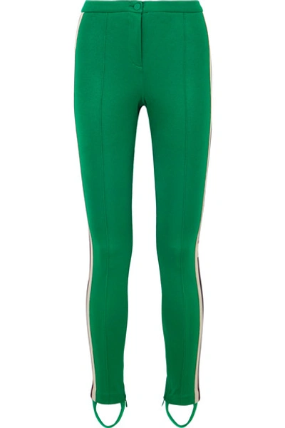 Gucci Striped Tech-jersey Stirrup Leggings In Green