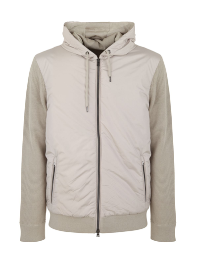 Herno Nylon Padded Bomber Jacket In Nude &amp; Neutrals
