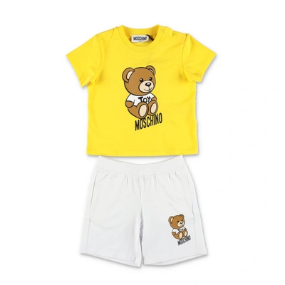 Moschino Multicolor Set For Baby Boy With Teddy Bear In Yellow