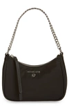 Michael Kors Jet Set Charm Small Shoulder Bag In Nylon Gabardine In Black