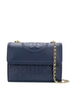 Tory Burch Fleming Convertible Shoulder Bag In Royal Navy