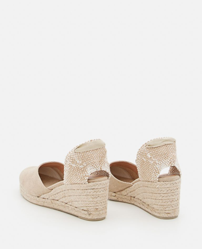 Castaã±er Castañer Ankle Strapped Carina Wedge Espadrilles In Beige