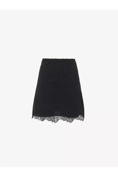 Chloé High-waisted Wool Mini Skirt In Black