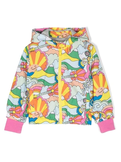 Stella Mccartney Babies' Graphic-print Hooded Jacket In Yellow