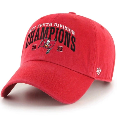 47 ' Red Tampa Bay Buccaneers 2022 Nfc South Division Champions Clean Up Adjustable Hat