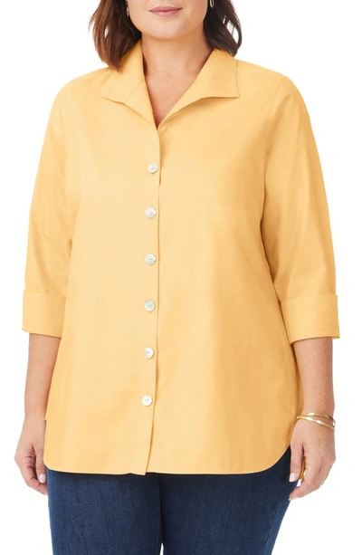 Foxcroft Pandora Non-iron Tunic Shirt In Warm Sun