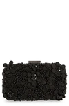 Olga Berg Beth Bead & Crystal Clutch In Black