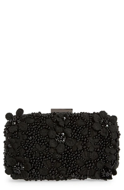 Olga Berg Beth Bead & Crystal Clutch In Black