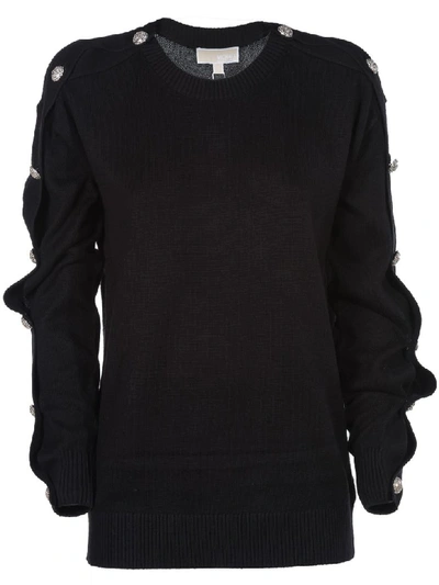 Michael Michael Kors Button Embellished Sweater In Black
