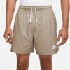 Nike Men's Club Woven Washed Flow Shorts In Brown