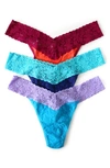 Hanky Panky Original Rise Lace Thongs In Ish/mdt/or