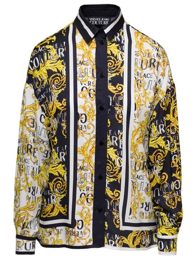 Versace Jeans Couture Twill Panel Shirt In Gold