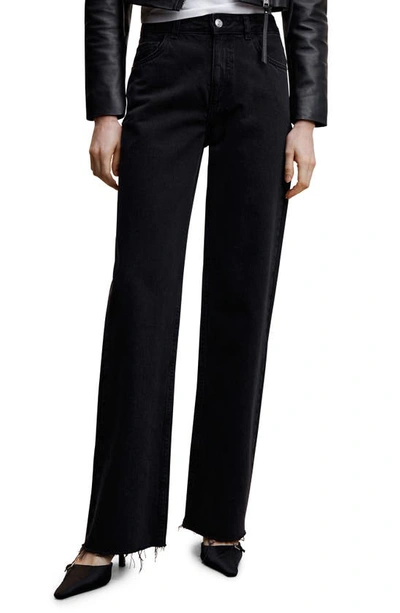 Mango Wide Leg Suit Trousers Black