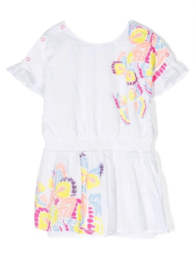 Billieblush Babies' Butterfly-print Cotton Playsuit In White